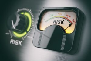 Medidor de risco, representando a necessidade de avaliação de risco