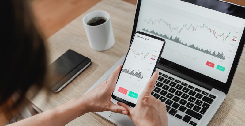 Plataforma de negociação, representando o módulo princípios de investimento