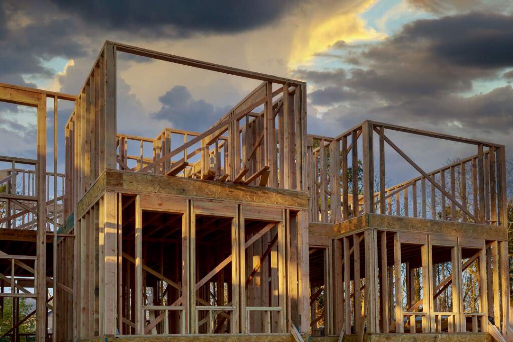 Casa em construção, representando FIIs de tijolo