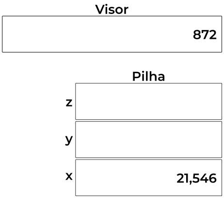 87 no visor e 21546 na pilha da HP 12c